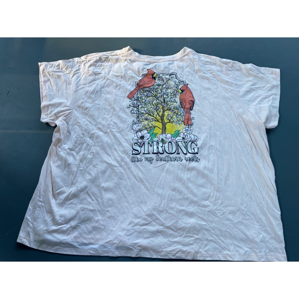 Fifth Sun Strong Like My Southern Roots Cardinal Graphic Tee Pink 3X